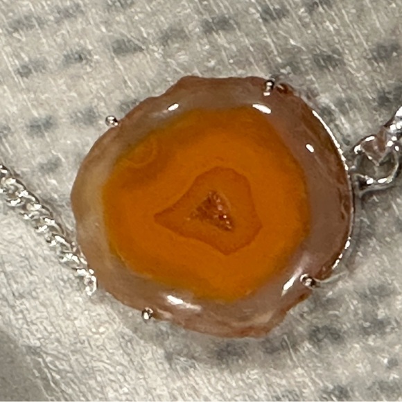 Elegant Orange Sterling Silver Necklace - Picture 4 of 5